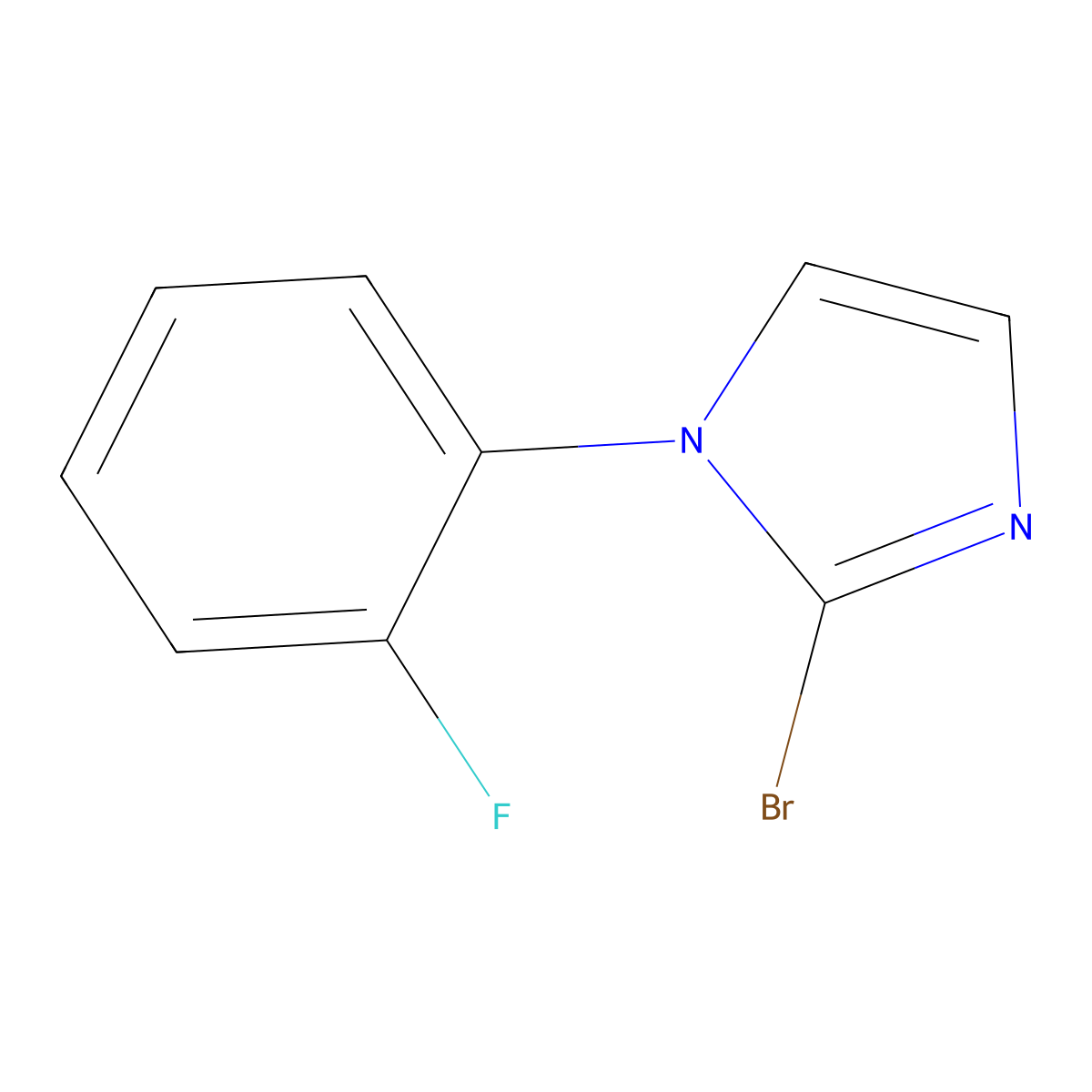 2-bromo-1-(2-fluorophenyl)-1H-imidazole molecular structure, CAS 1267276-92-5