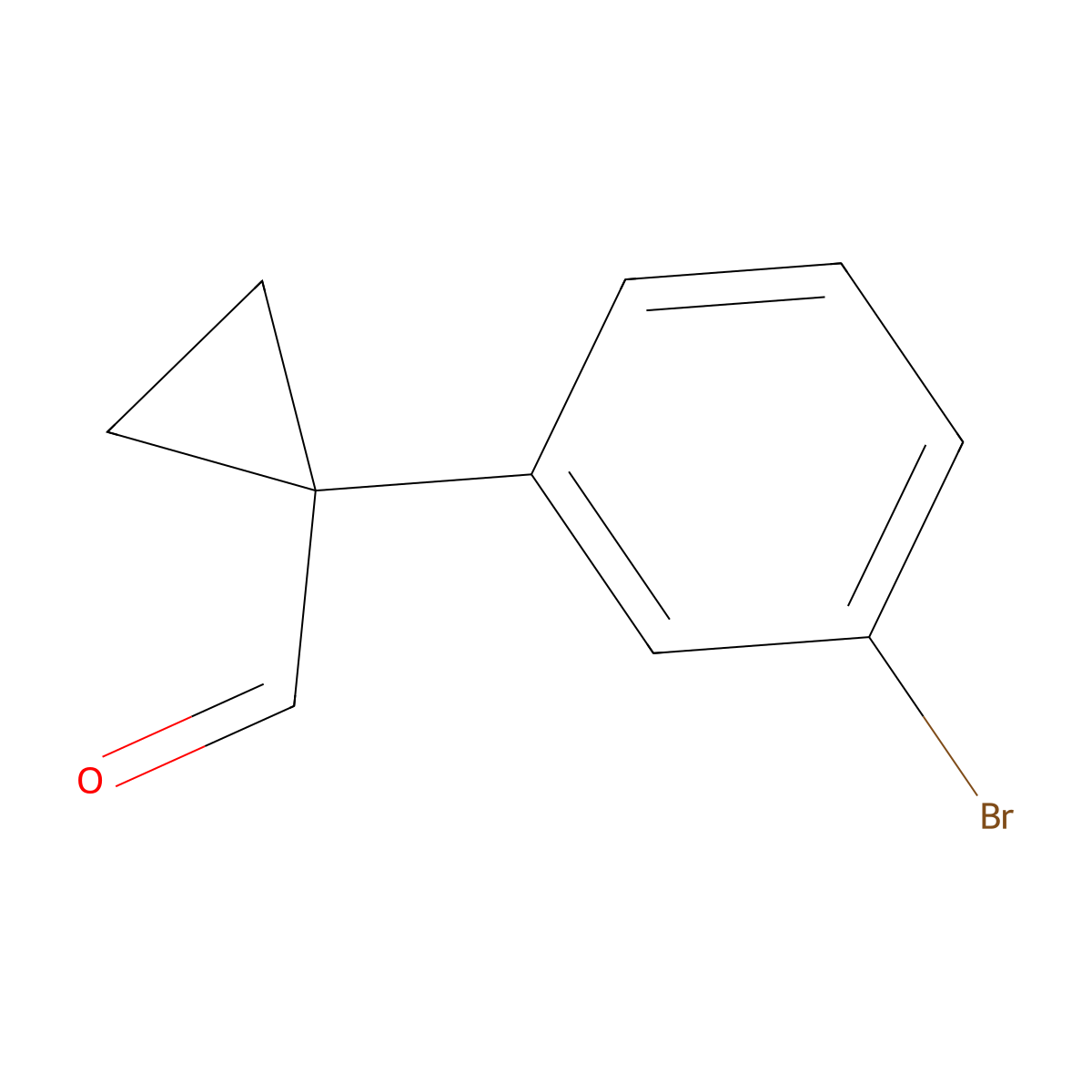 1-(3-Bromophenyl)cyclopropane-1-carbaldehyde molecular structure, CAS 1267279-00-4