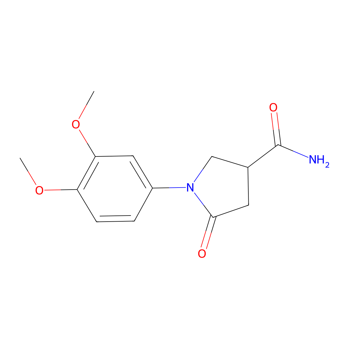 1-(3,4-Dimethoxyphenyl)-5-oxopyrrolidine-3-carboxamide molecular structure, CAS 1267290-36-7