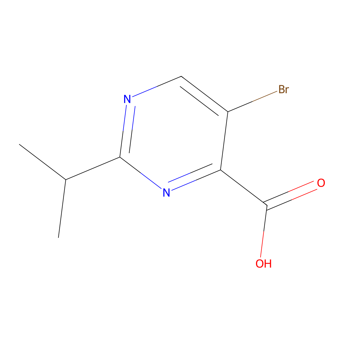 5-Bromo-2-(propan-2-yl)pyrimidine-4-carboxylic acid molecular structure, CAS 1267301-54-1