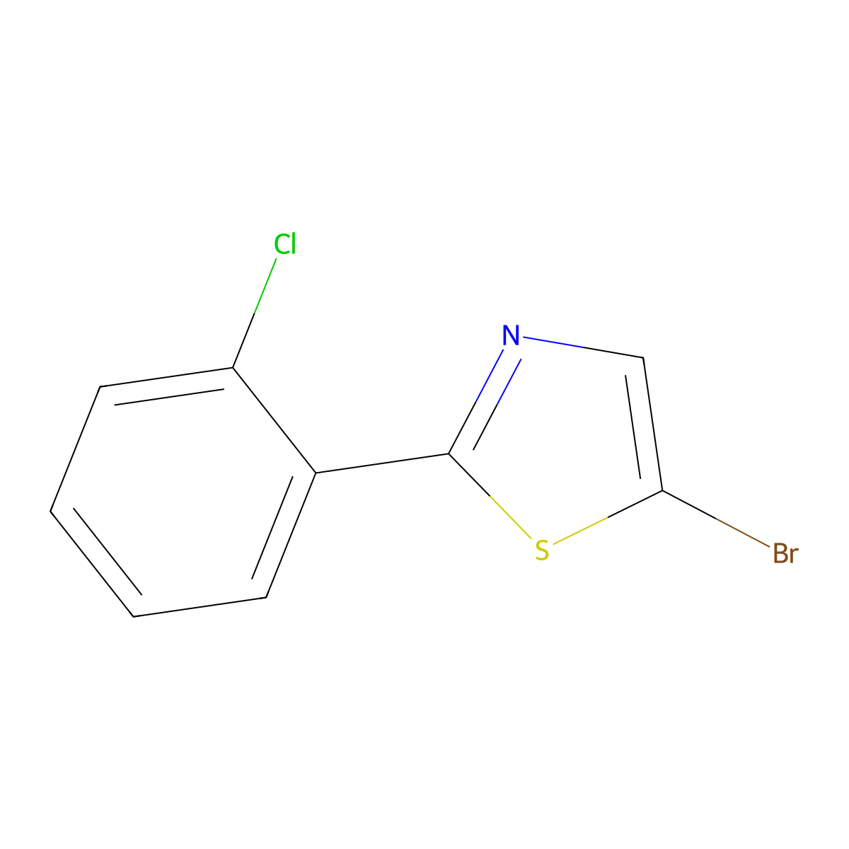 5-Bromo-2-(2-chlorophenyl)thiazole molecular structure, CAS 1267305-01-0