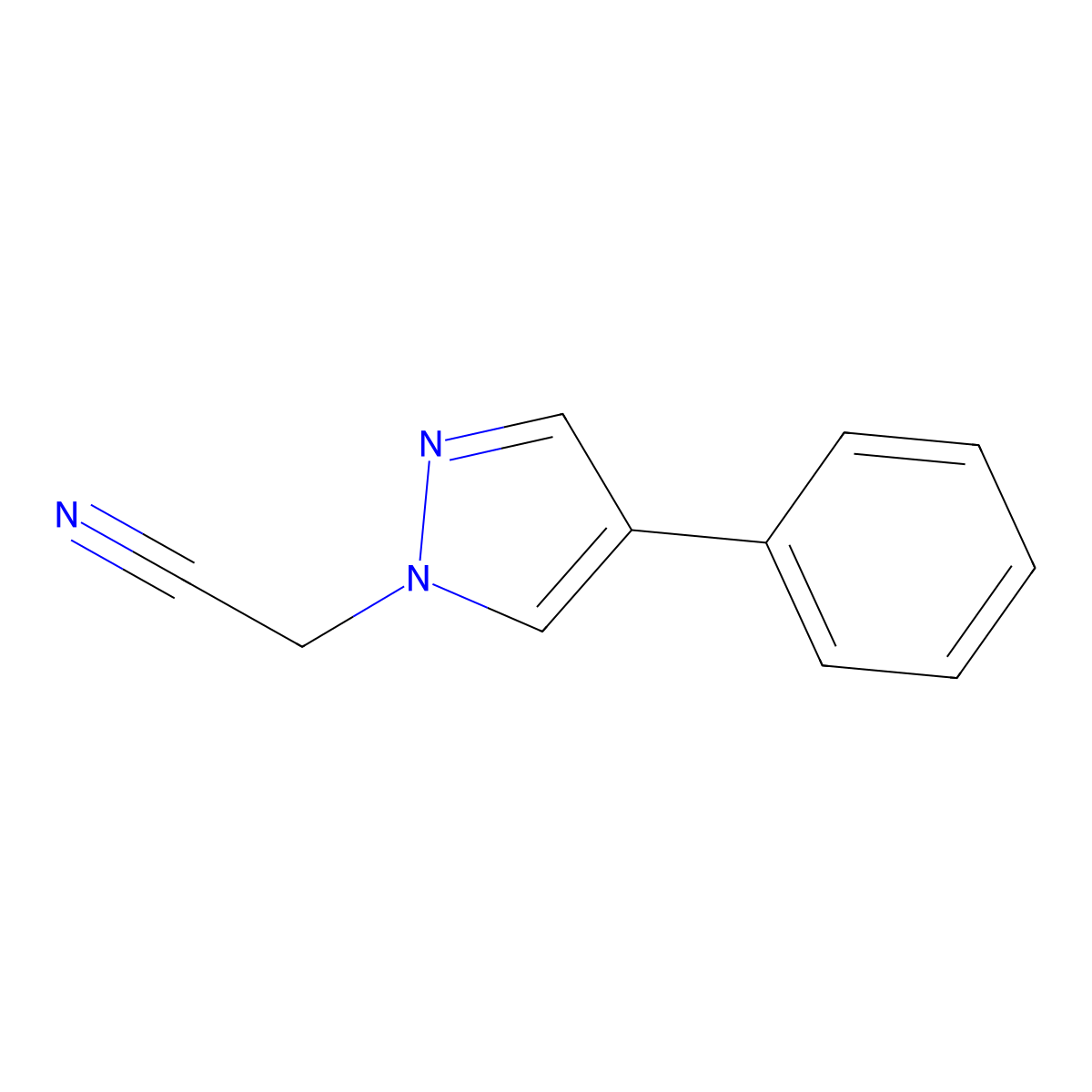 2-(4-phenyl-1H-pyrazol-1-yl)acetonitrile molecular structure, CAS 1267310-09-7
