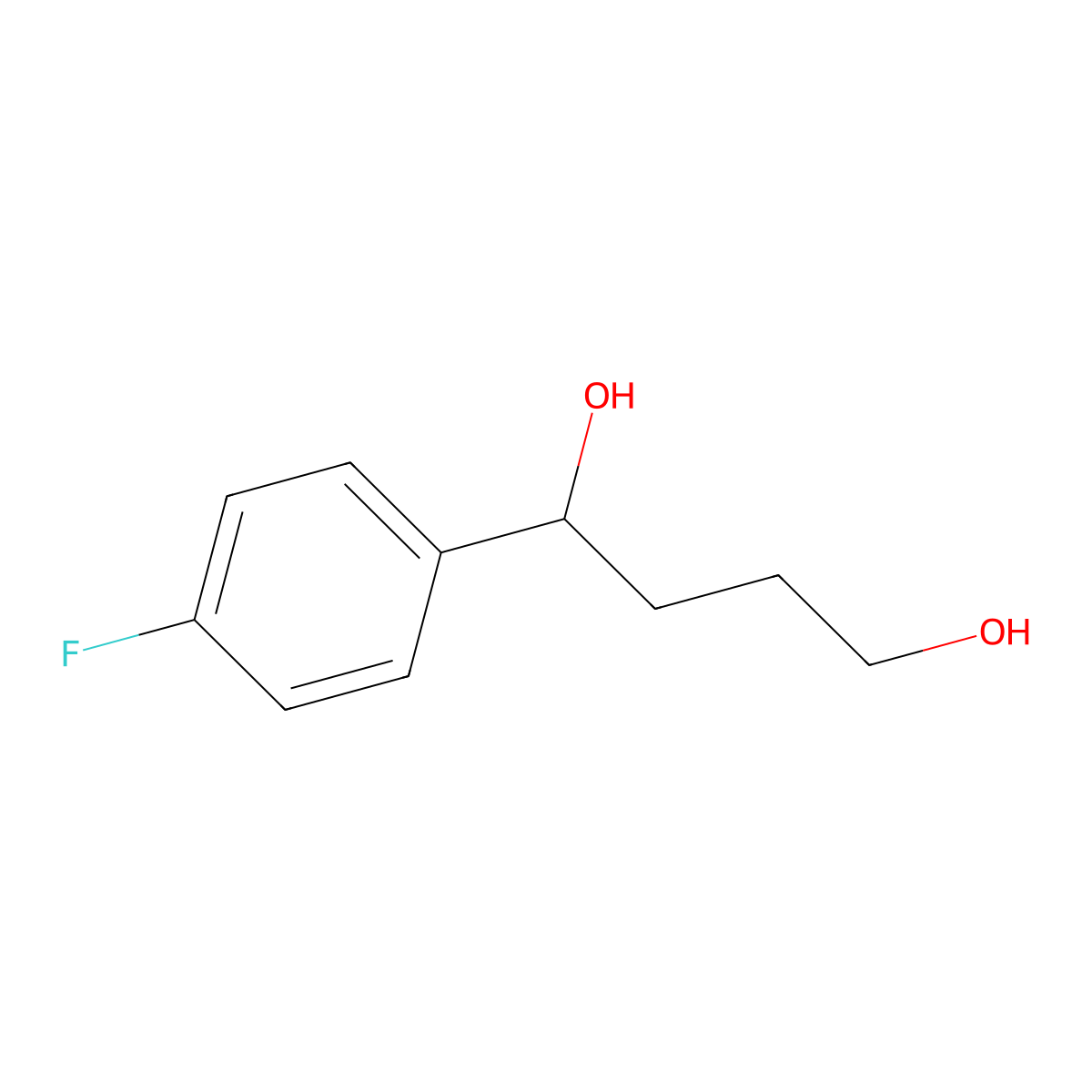 1-(4-Fluorophenyl)butane-1,4-diol molecular structure, CAS 1267310-14-4