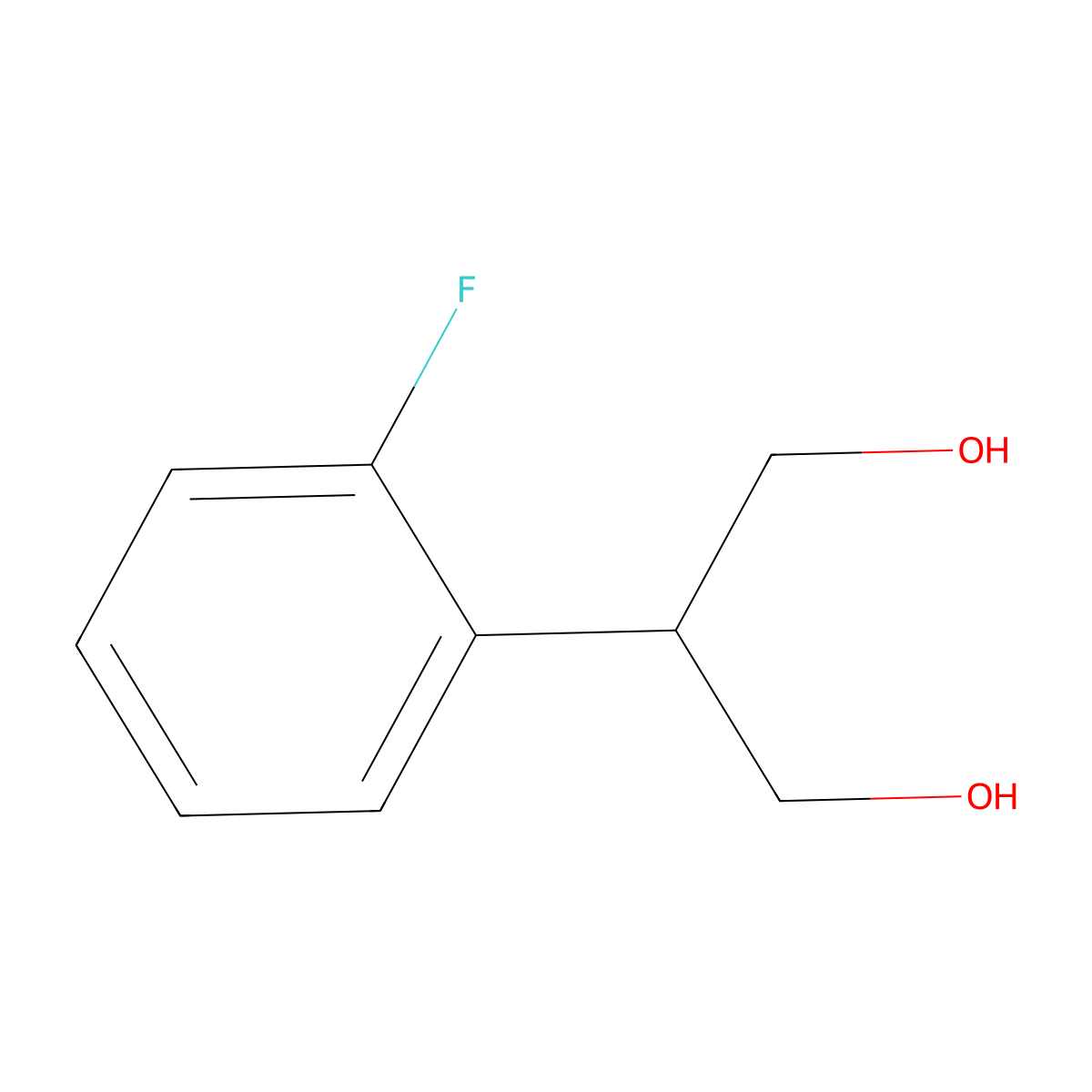2-(2-Fluorophenyl)propane-1,3-diol molecular structure, CAS 1267313-28-9