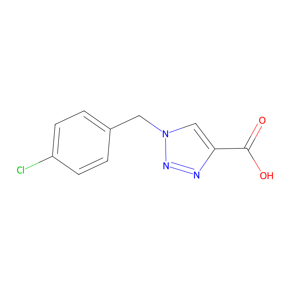 1-[(4-chlorophenyl)methyl]-1H-1,2,3-triazole-4-carboxylic acid molecular structure, CAS 1267314-48-6