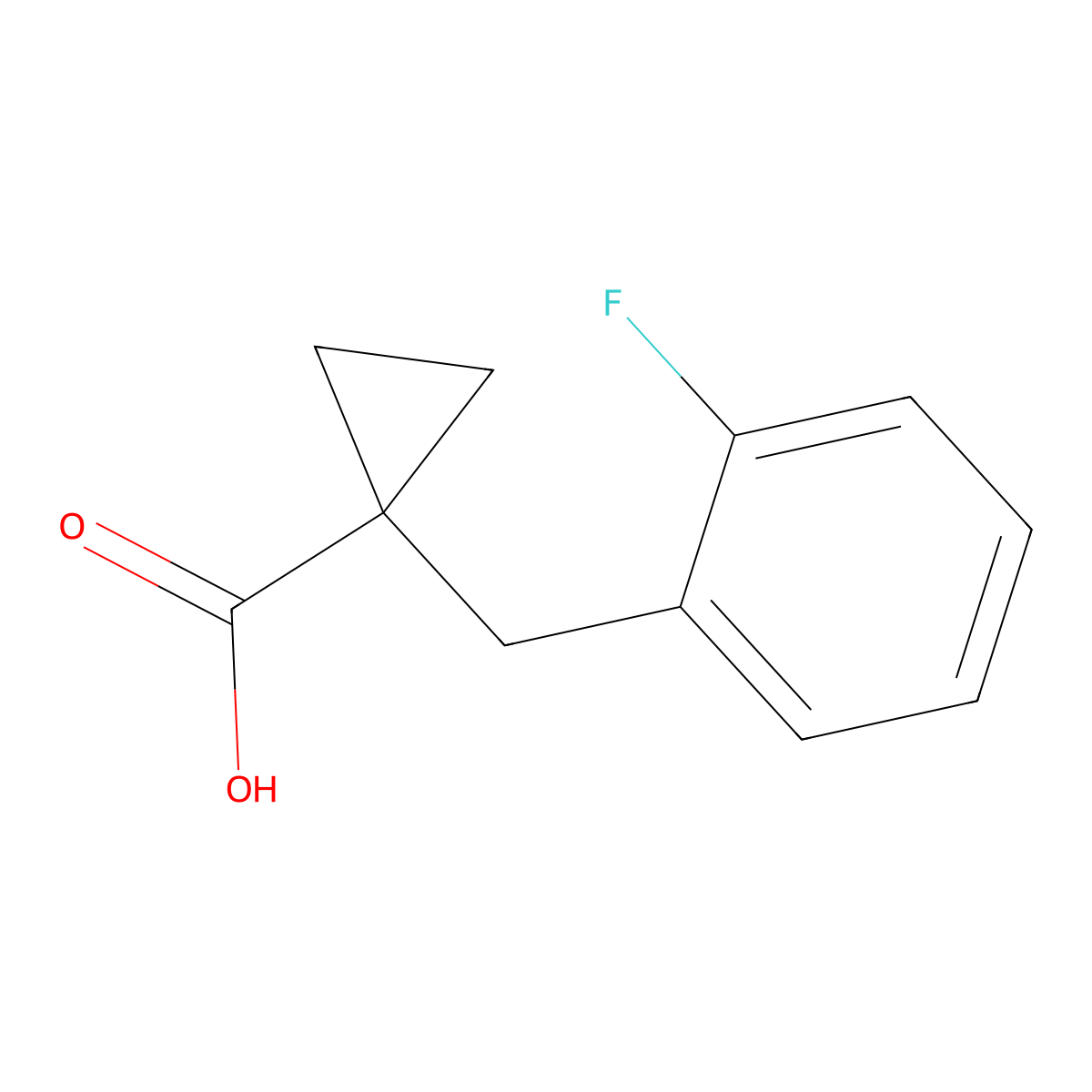 1-[(2-Fluorophenyl)methyl]cyclopropane-1-carboxylic acid molecular structure, CAS 1267316-41-5
