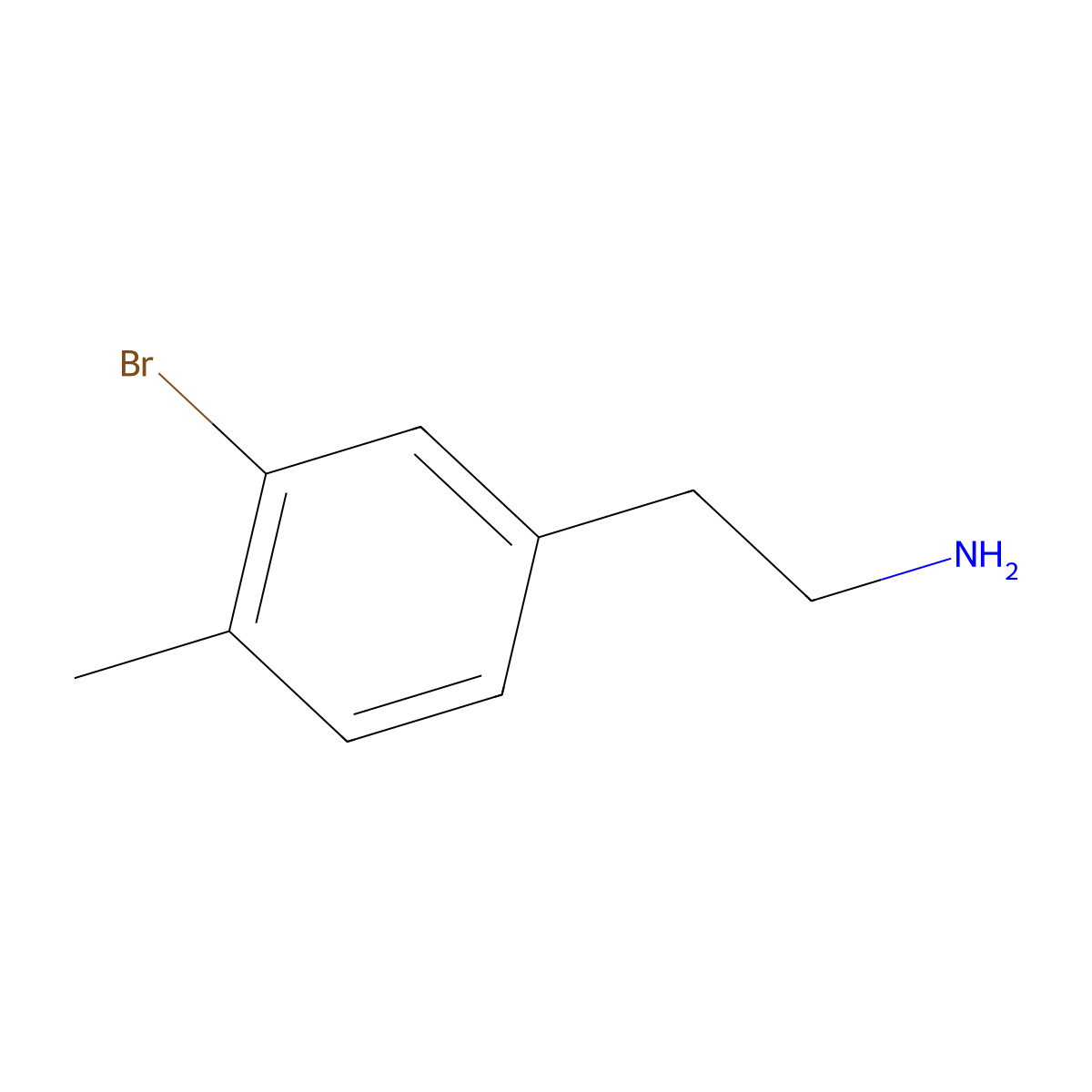 2-(3-Bromo-4-methylphenyl)ethan-1-amine molecular structure, CAS 1267317-68-9