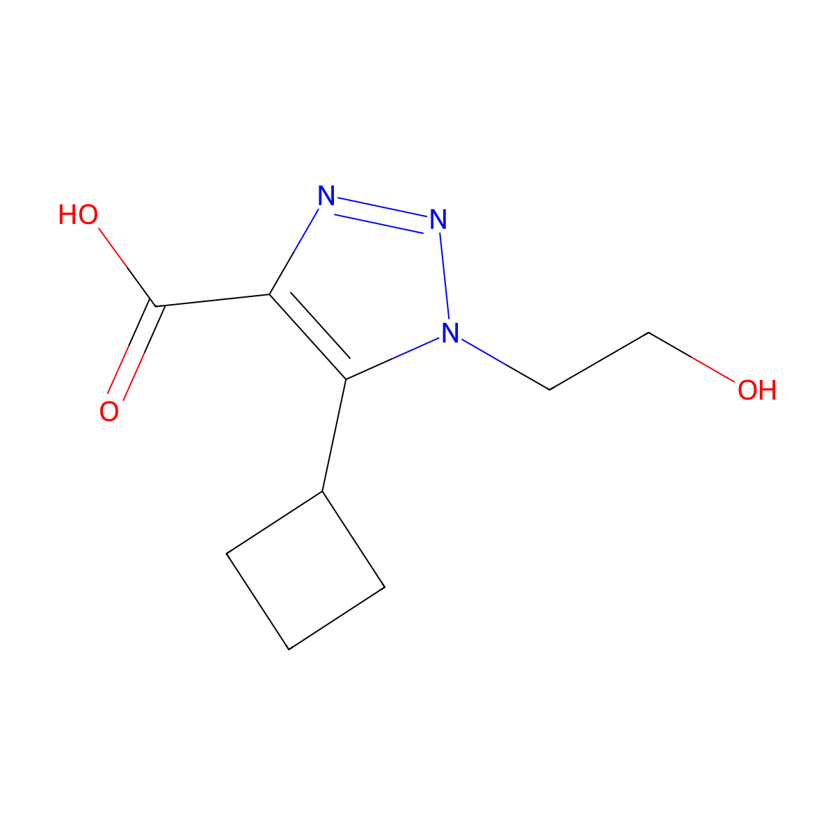 5-Cyclobutyl-1-(2-hydroxyethyl)-1H-1,2,3-triazole-4-carboxylic acid molecular structure, CAS 1267321-61-8