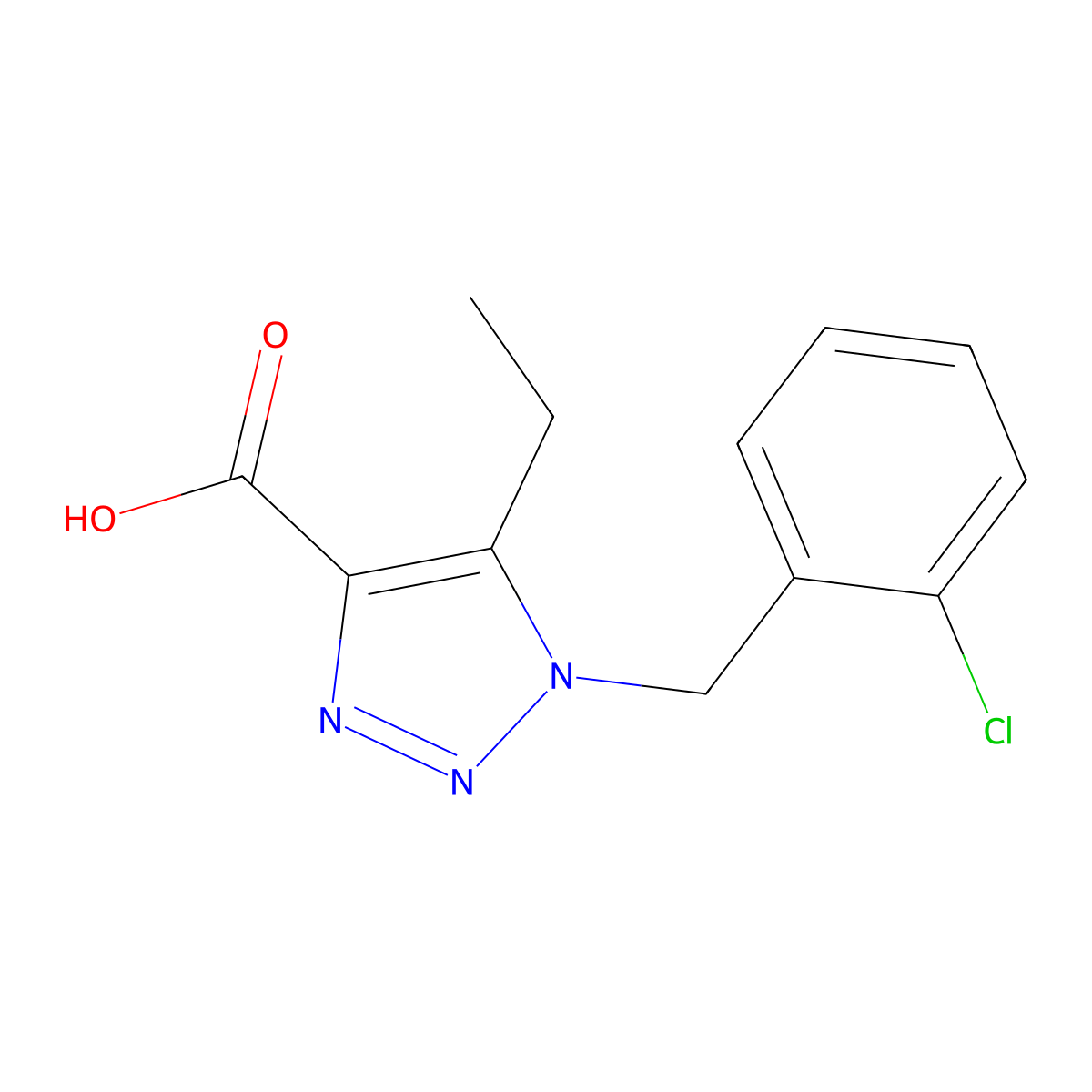 1-(2-chlorobenzyl)-5-ethyl-1H-1,2,3-triazole-4-carboxylic acid molecular structure, CAS 1267322-14-4