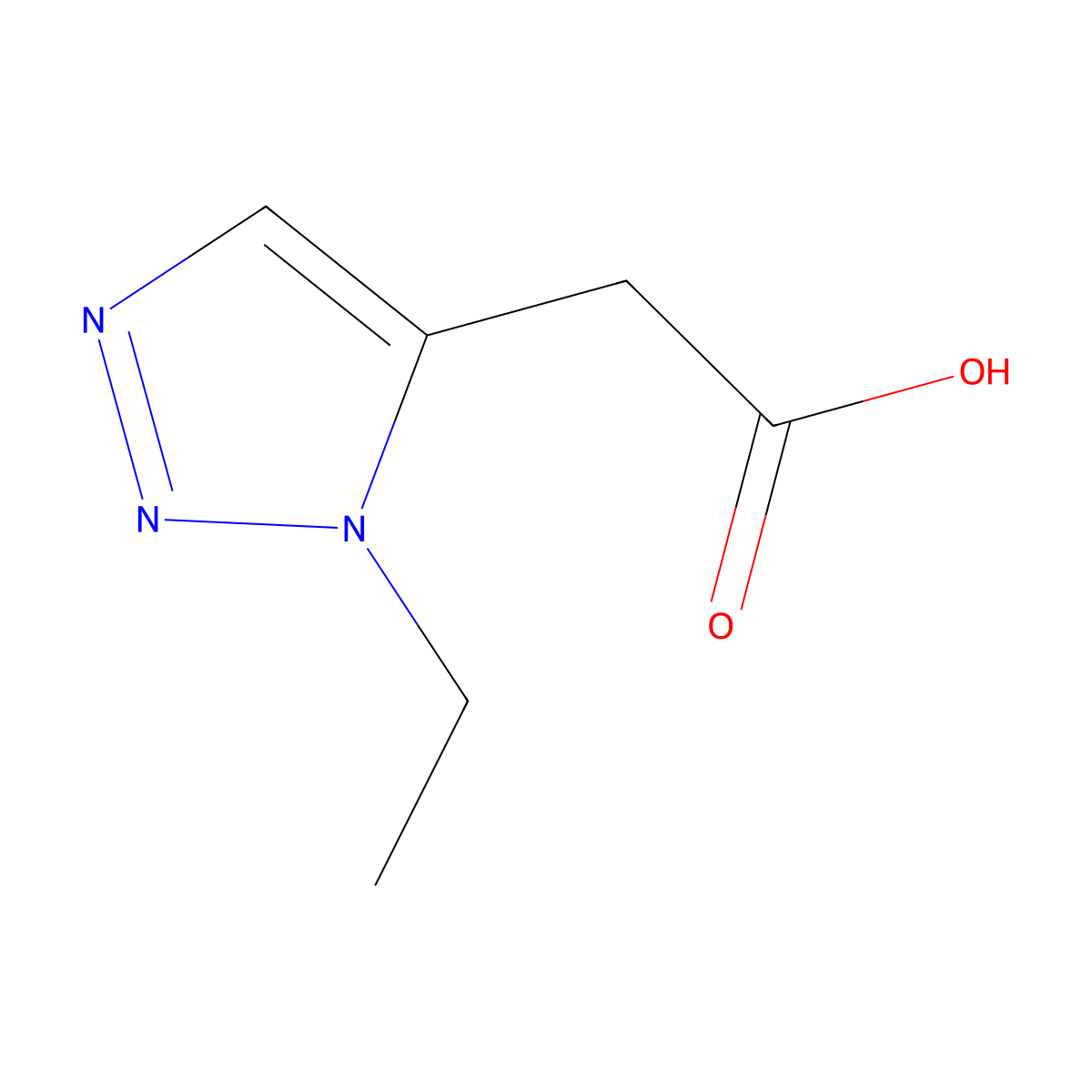 2-(1-Ethyl-1H-1,2,3-triazol-5-yl)acetic acid molecular structure, CAS 1267322-91-7