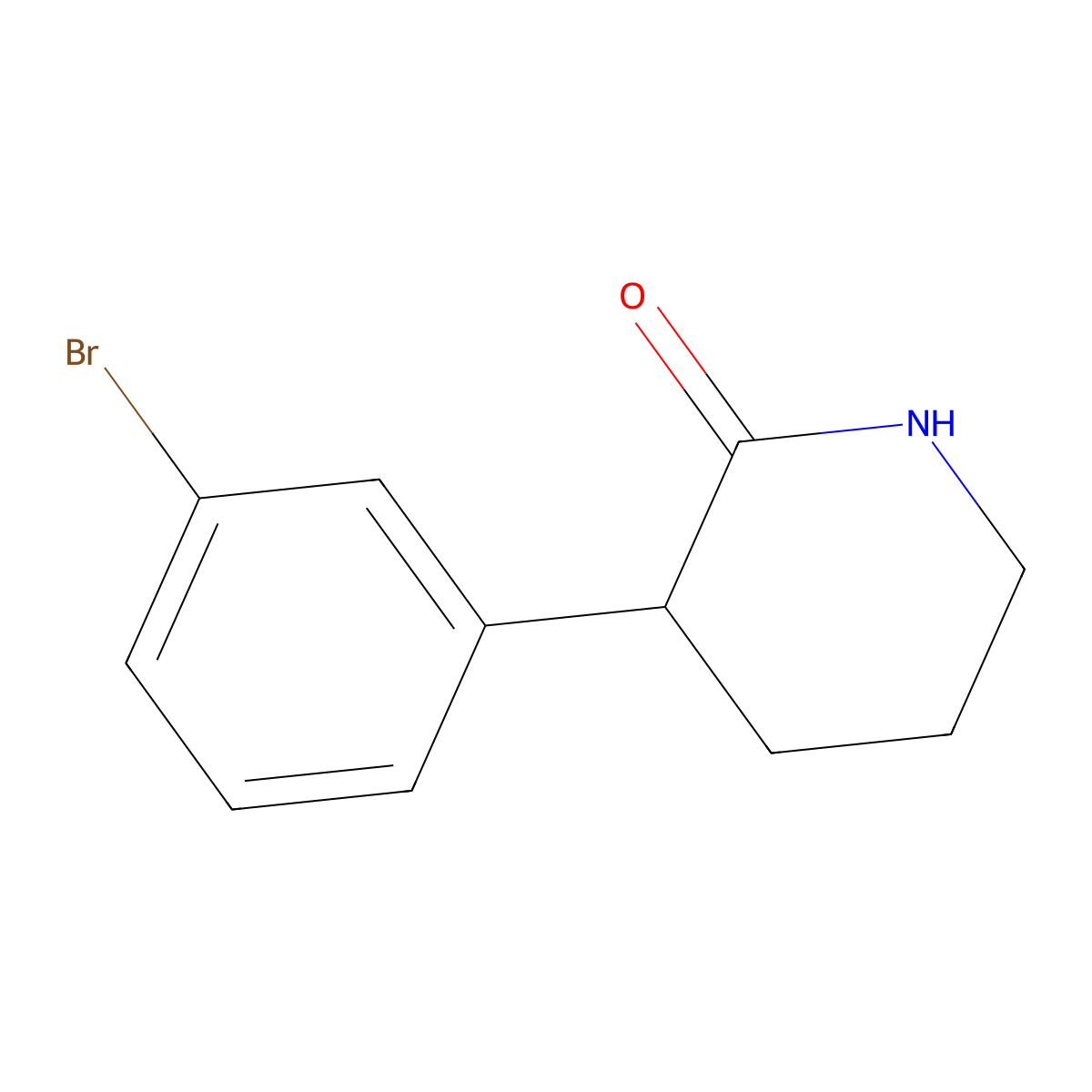 3-(3-Bromophenyl)piperidin-2-one molecular structure, CAS 1267325-95-0