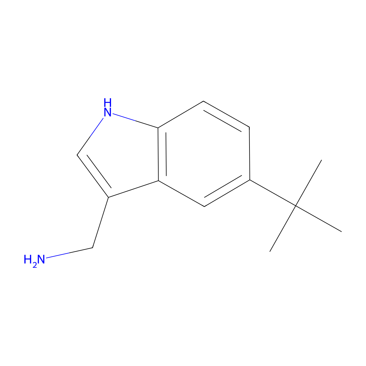 (5-(tert-Butyl)-1H-indol-3-yl)methanamine molecular structure, CAS 1267333-42-5