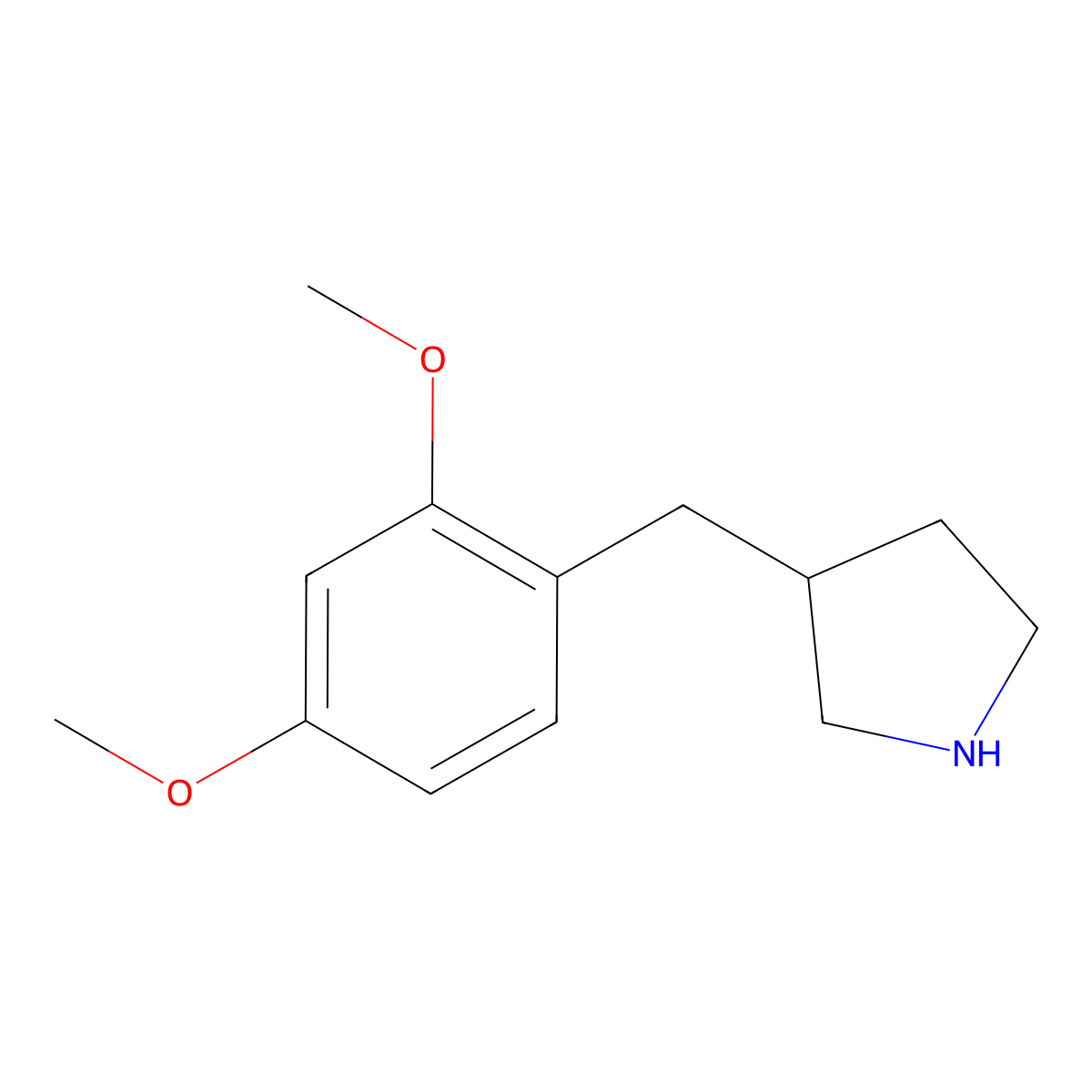 3-[(2,4-Dimethoxyphenyl)methyl]pyrrolidine molecular structure, CAS 1267333-91-4