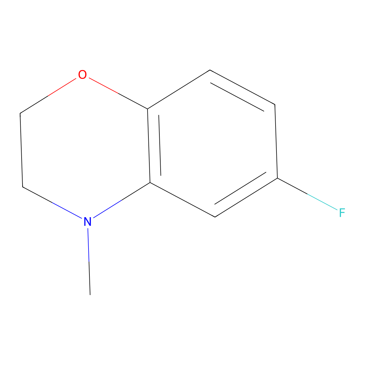 6-Fluoro-4-methyl-2,3-dihydro-1,4-benzoxazine molecular structure, CAS 1267334-42-8