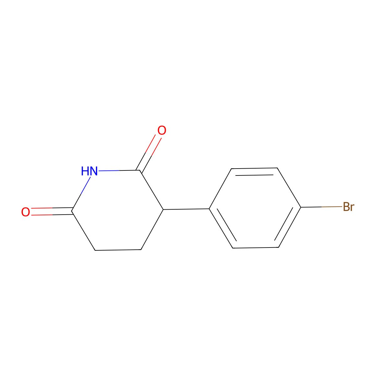 3-(4-Bromophenyl)piperidine-2,6-dione molecular structure, CAS 1267337-47-2