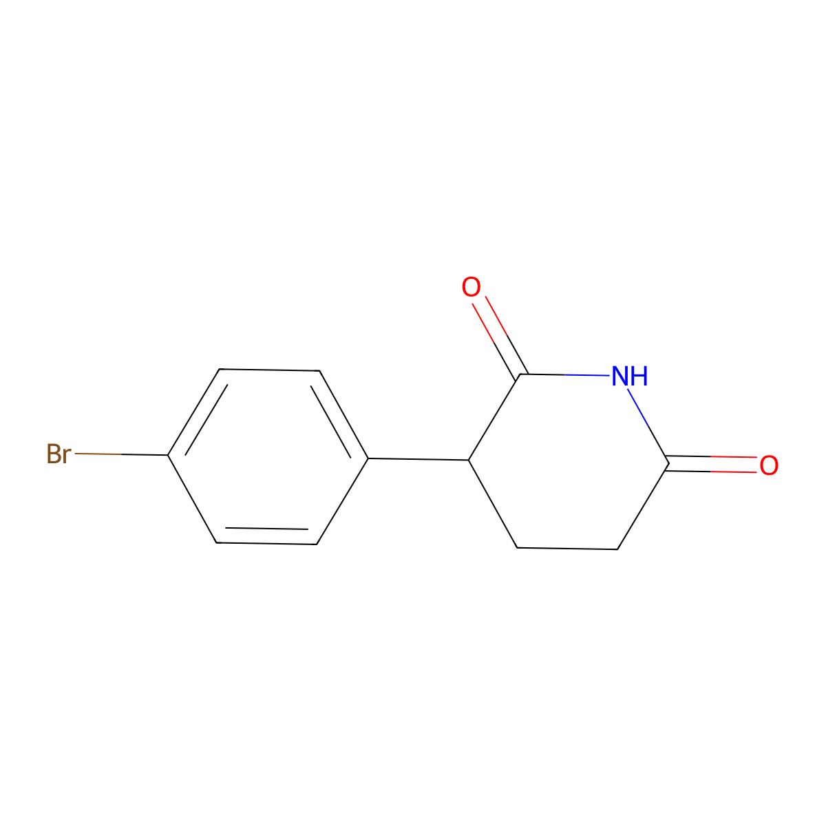 3-(4-Bromophenyl)piperidine-2,6-dione molecular structure, CAS 1267337-47-2