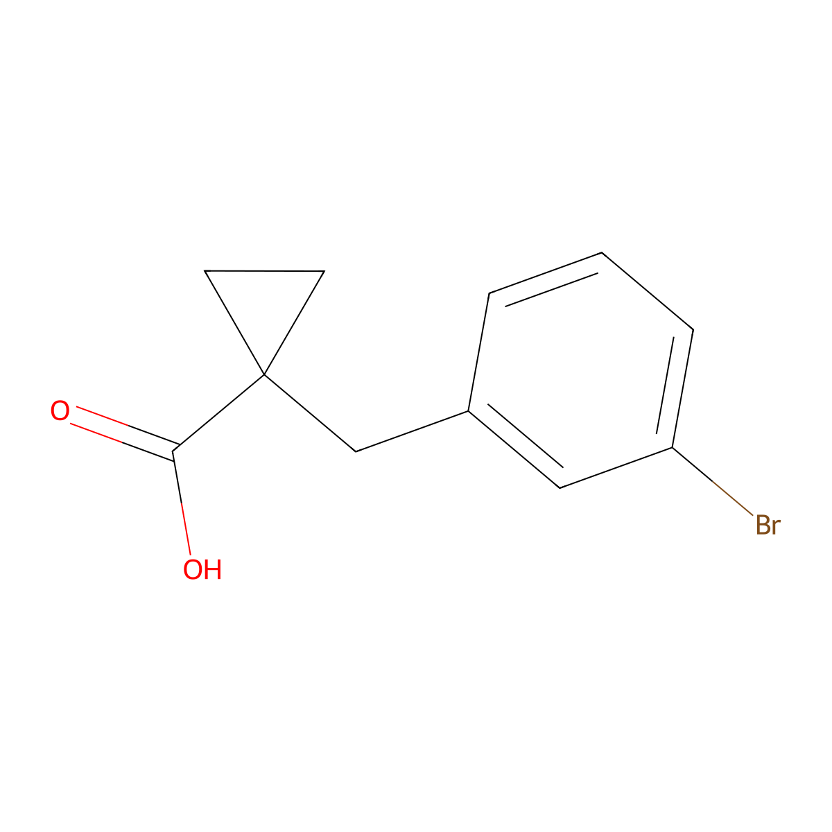 1-(3-Bromobenzyl)cyclopropane-1-carboxylic acid molecular structure, CAS 1267337-78-9
