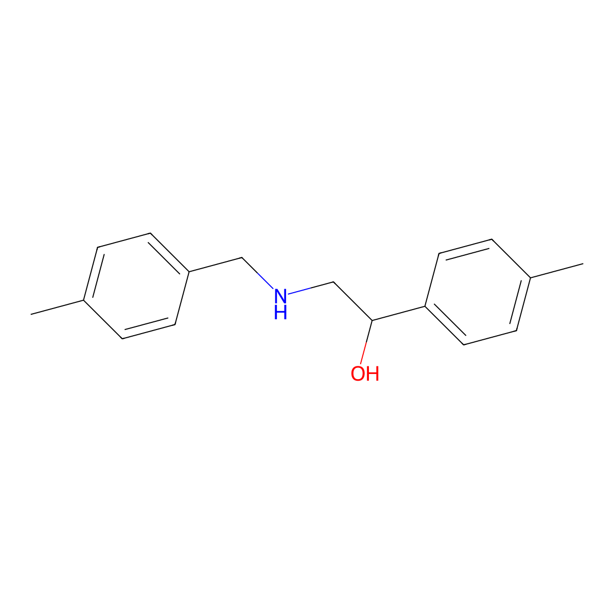 1-(4-Methylphenyl)-2-{[(4-methylphenyl)methyl]amino}ethan-1-ol molecular structure, CAS 1267338-08-8