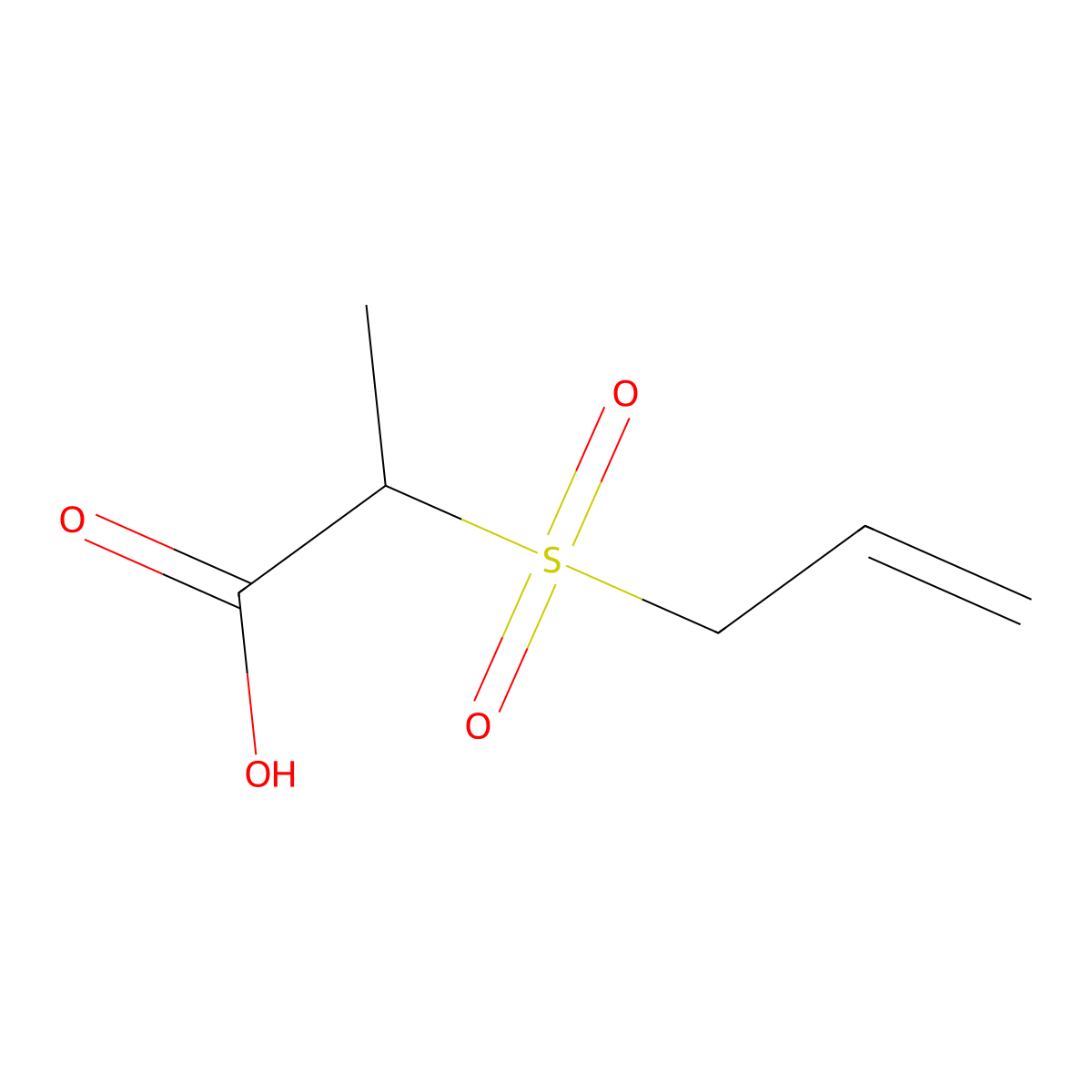 2-(Prop-2-ene-1-sulfonyl)propanoic acid molecular structure, CAS 1267339-84-3