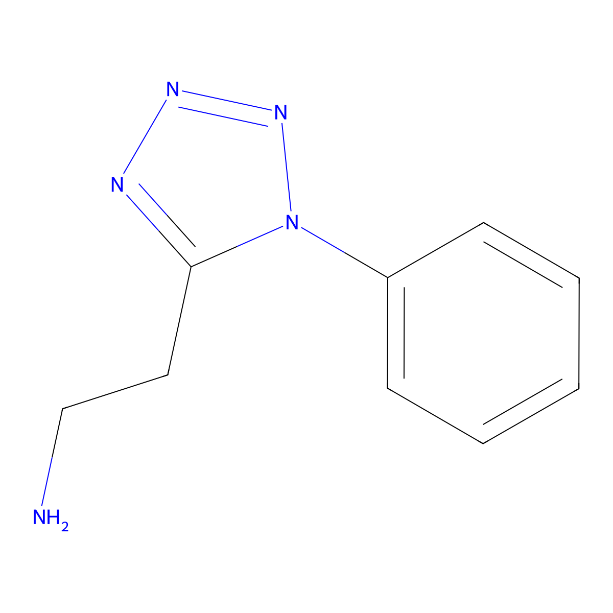 2-(1-phenyl-1H-1,2,3,4-tetrazol-5-yl)ethan-1-amine molecular structure, CAS 1267348-77-5