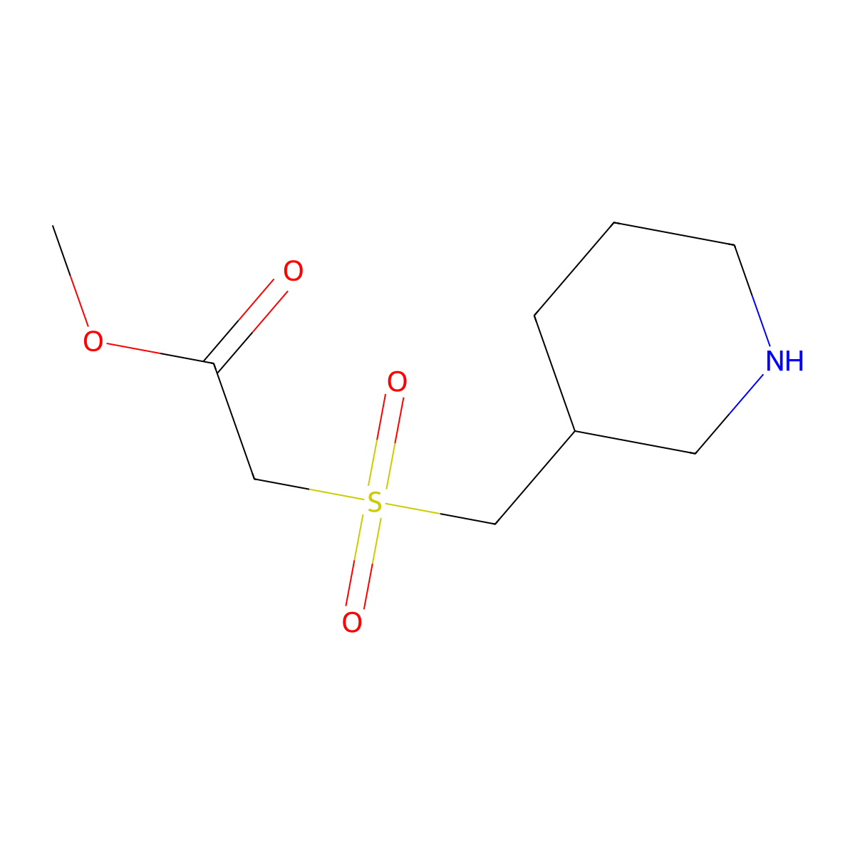 Methyl 2-[(piperidin-3-yl)methanesulfonyl]acetate molecular structure, CAS 1267349-27-8