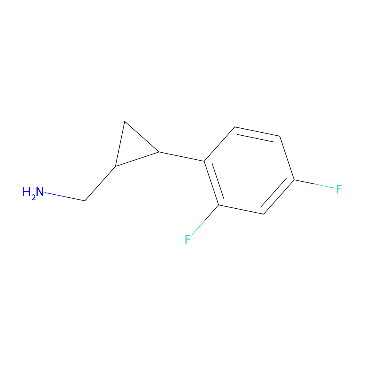 Cyclopropanemethanamine, 2-(2,4-difluorophenyl)- molecular structure, CAS 1267351-42-7