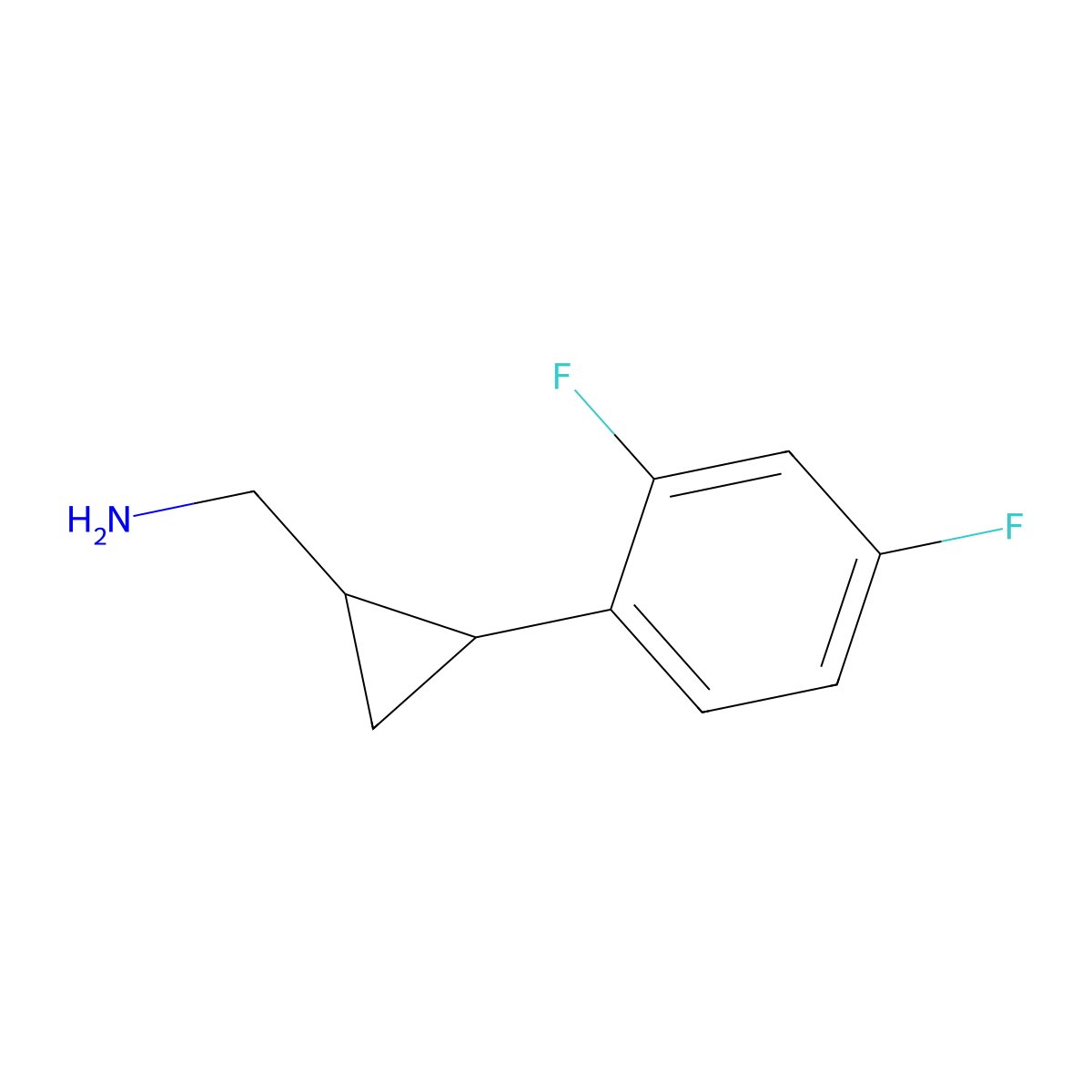 Cyclopropanemethanamine, 2-(2,4-difluorophenyl)- molecular structure, CAS 1267351-42-7