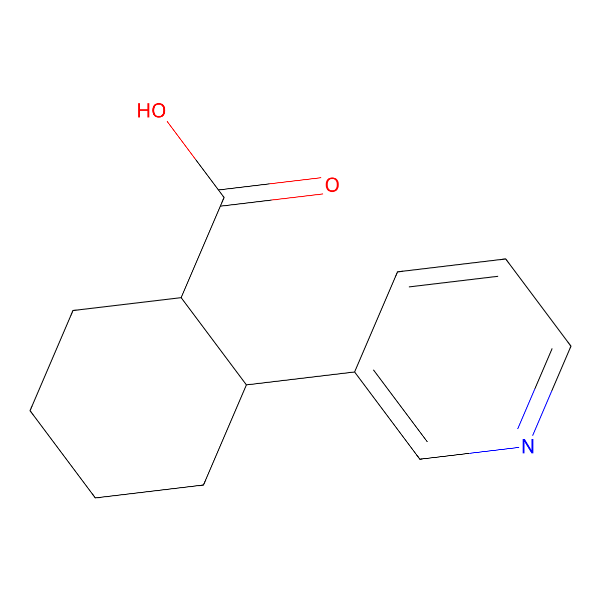 2-(Pyridin-3-yl)cyclohexane-1-carboxylic acid molecular structure, CAS 1267351-71-2