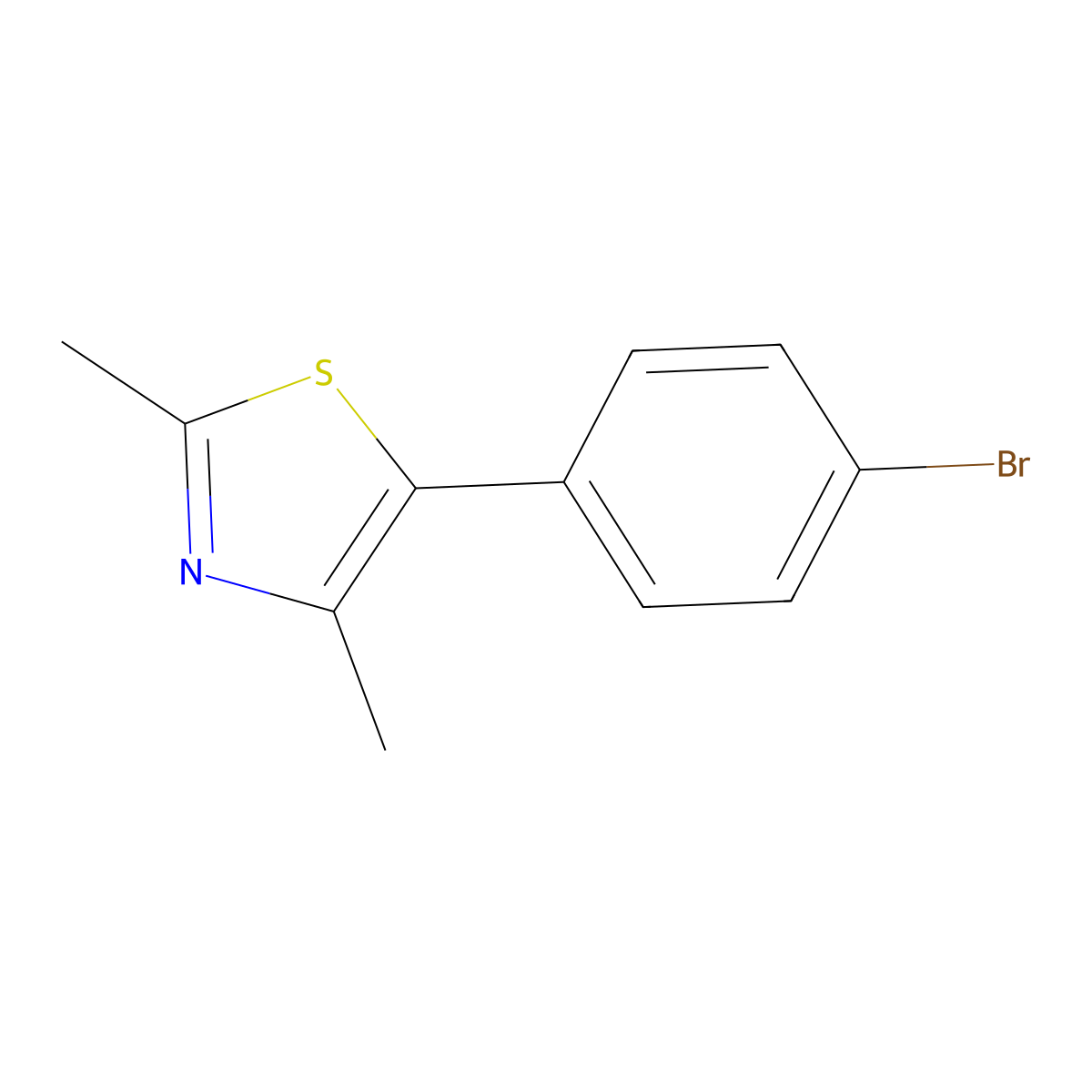 5-(4-Bromophenyl)-2,4-dimethylthiazole molecular structure, CAS 1267356-43-3