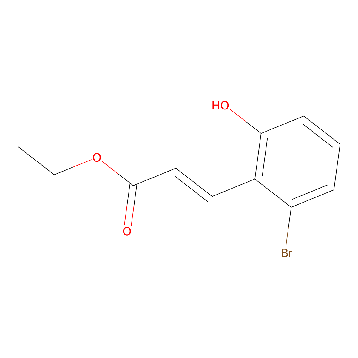 Ethyl (E)-3-(2-bromo-6-hydroxyphenyl)acrylate molecular structure, CAS 1267362-25-3