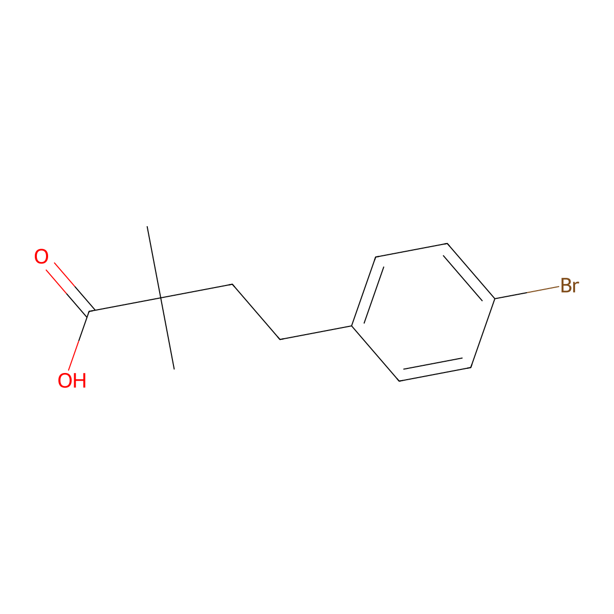 4-(4-Bromophenyl)-2,2-dimethylbutanoic acid molecular structure, CAS 1267365-75-2