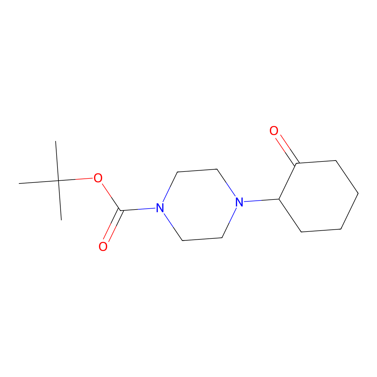tert-Butyl 4-(2-oxocyclohexyl)piperazine-1-carboxylate molecular structure, CAS 1267378-18-6
