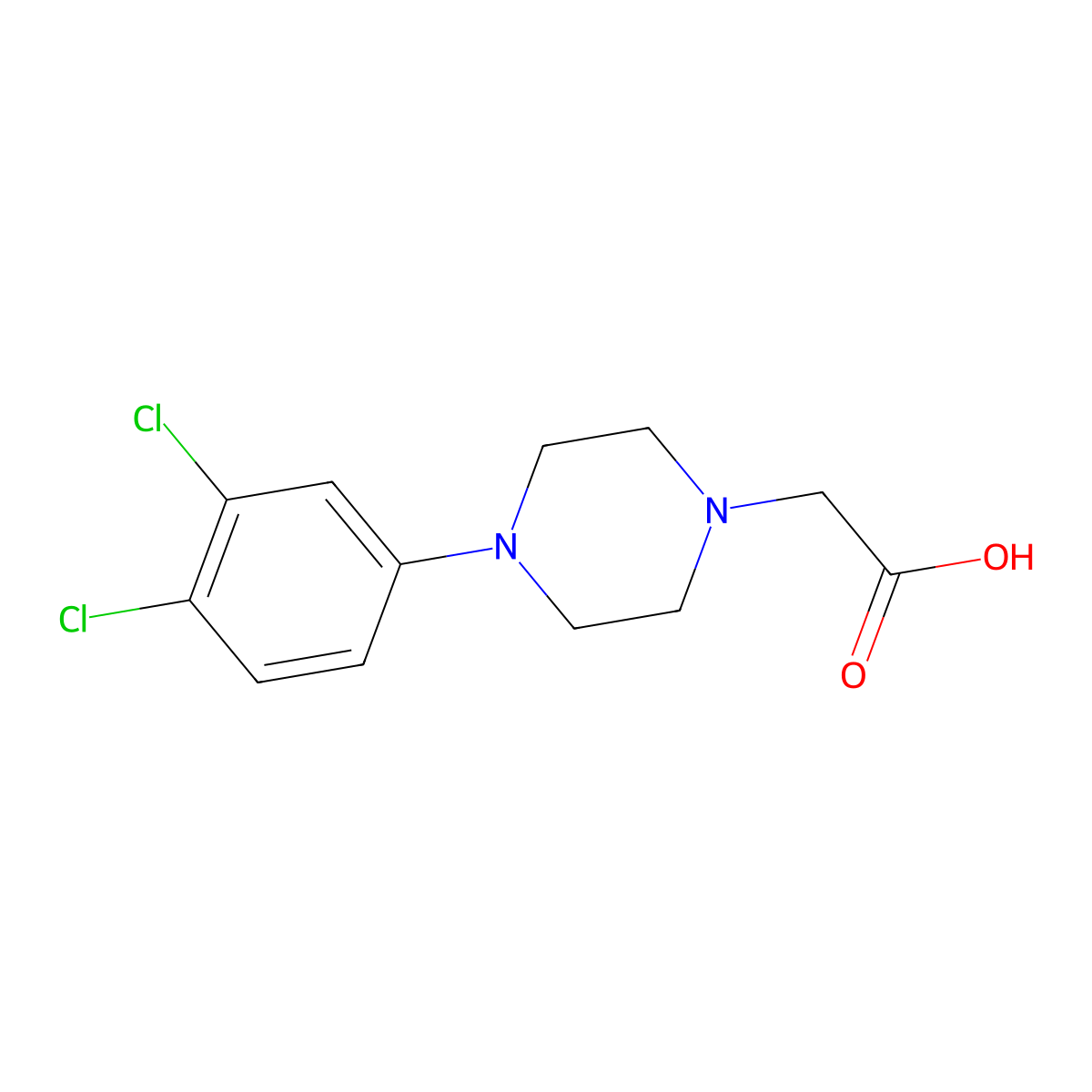2-[4-(3,4-Dichlorophenyl)piperazin-1-yl]acetic acid molecular structure, CAS 1267378-51-7
