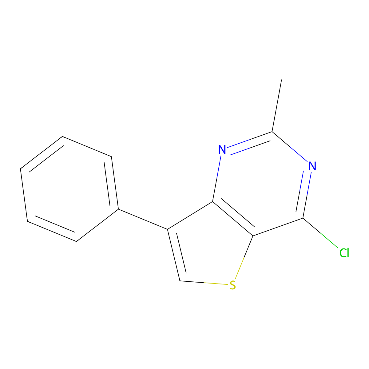 4-Chloro-2-methyl-7-phenylthieno[3,2-d]pyrimidine molecular structure, CAS 1267382-72-8