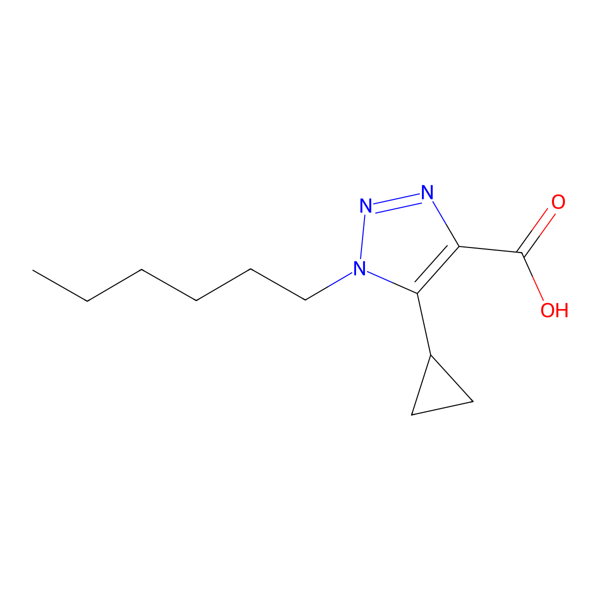 5-Cyclopropyl-1-hexyl-1h-1,2,3-triazole-4-carboxylic acid molecular structure, CAS 1267385-26-1