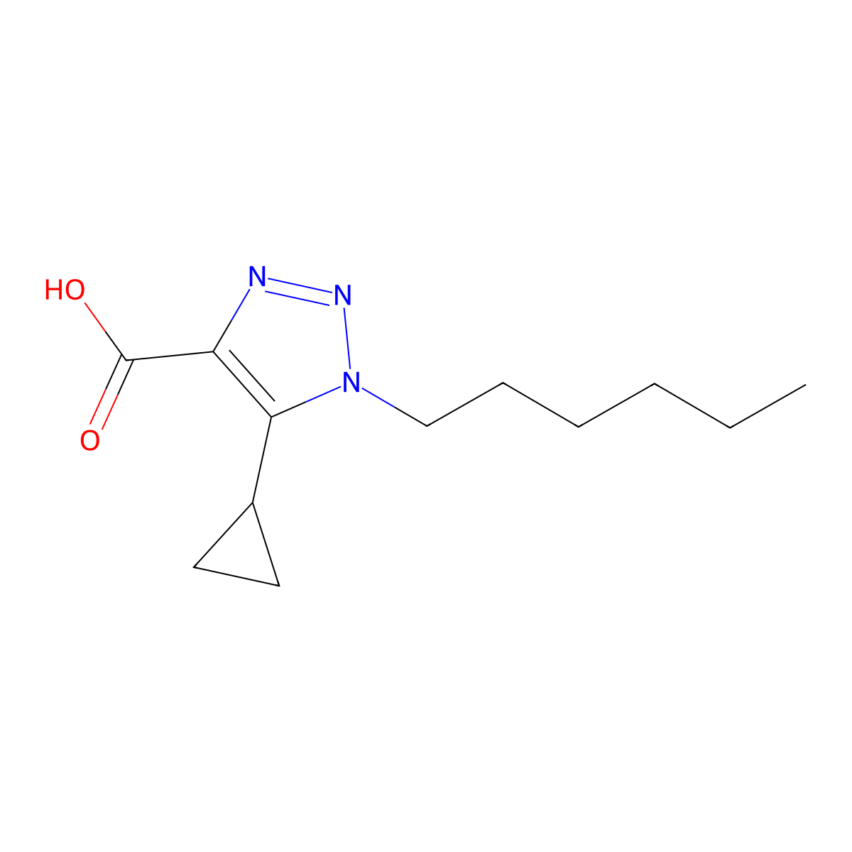 5-Cyclopropyl-1-hexyl-1h-1,2,3-triazole-4-carboxylic acid molecular structure, CAS 1267385-26-1