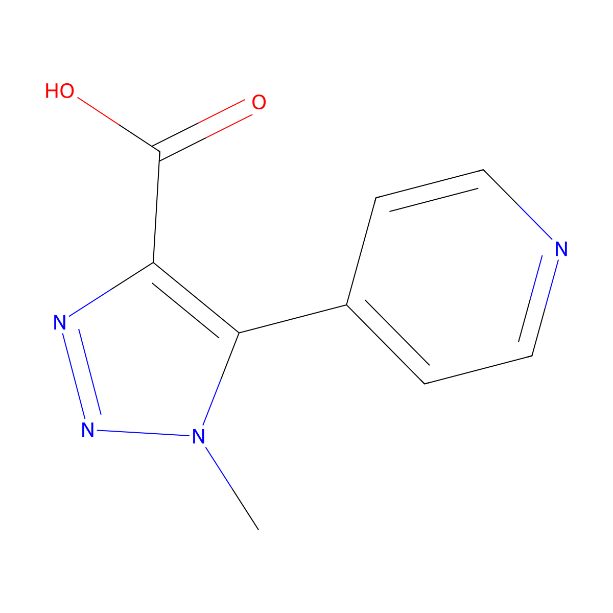 1-Methyl-5-(pyridin-4-YL)-1H-1,2,3-triazole-4-carboxylic acid molecular structure, CAS 1267386-99-1