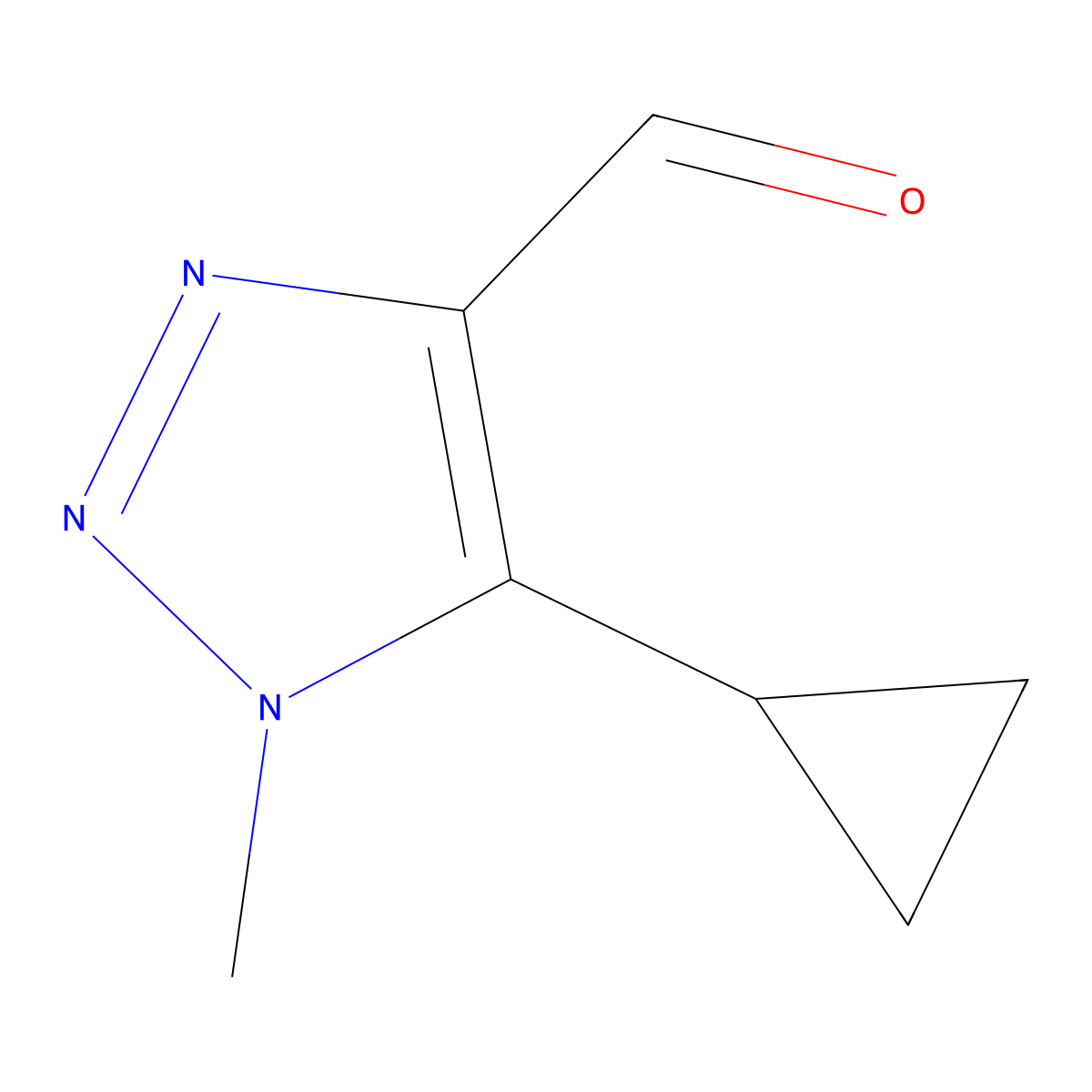 5-cyclopropyl-1-methyl-1H-1,2,3-triazole-4-carbaldehyde molecular structure, CAS 1267387-22-3