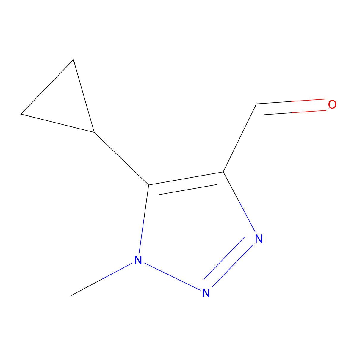 5-cyclopropyl-1-methyl-1H-1,2,3-triazole-4-carbaldehyde molecular structure, CAS 1267387-22-3