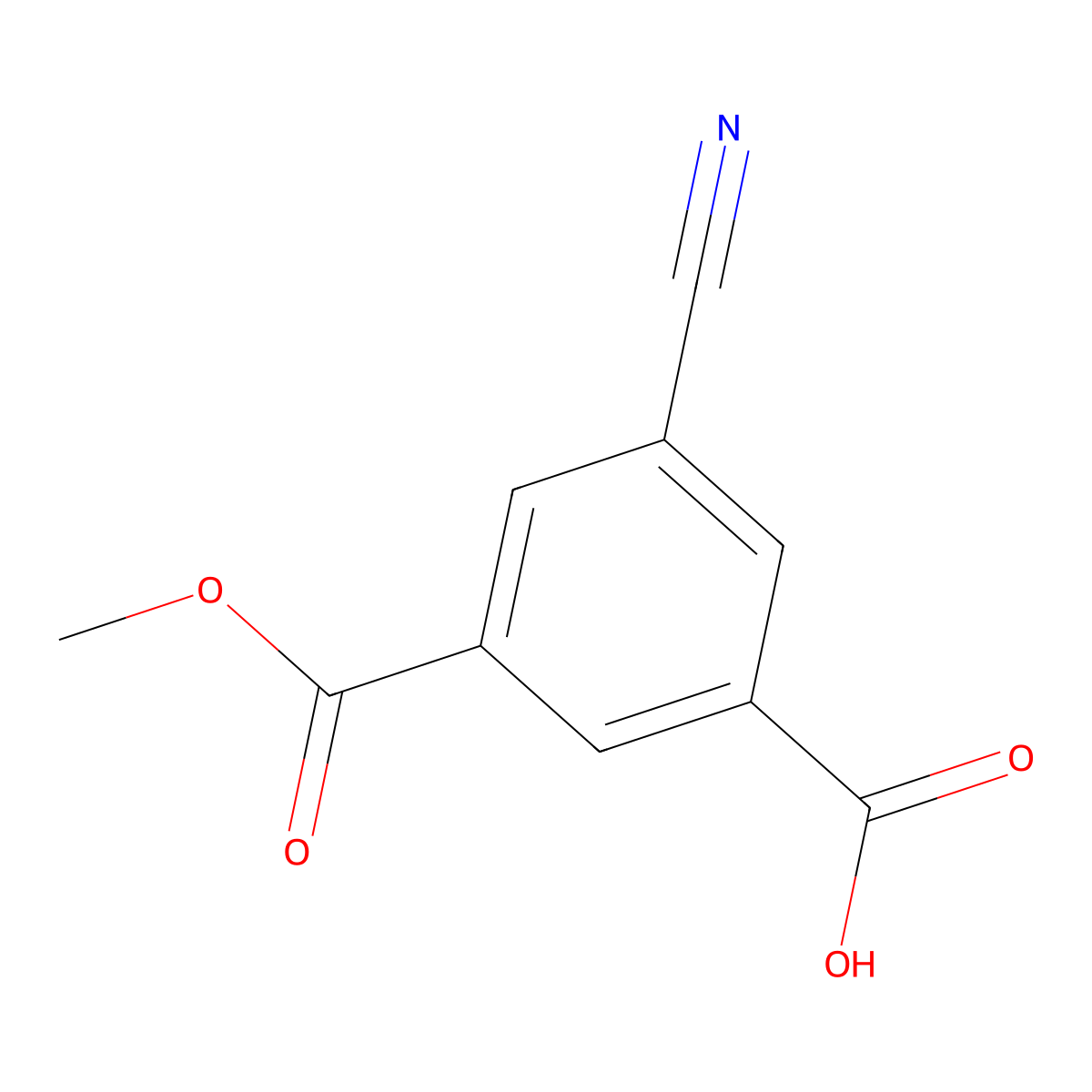 3-Cyano-5-(methoxycarbonyl)benzoic acid molecular structure, CAS 126739-90-0