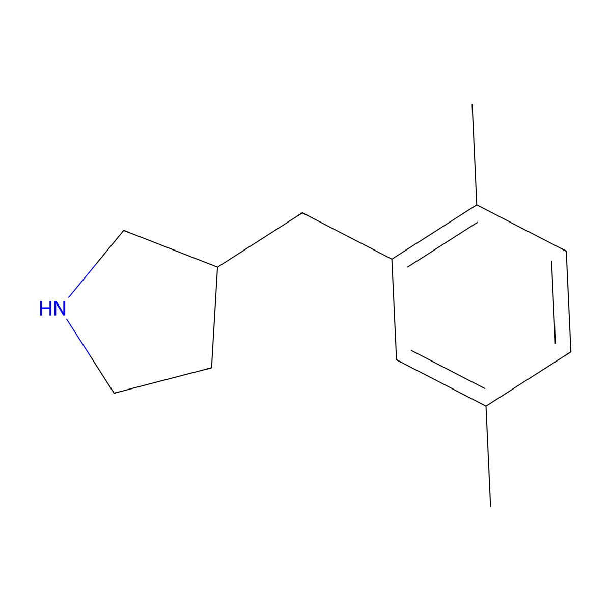3-[(2,5-Dimethylphenyl)methyl]pyrrolidine molecular structure, CAS 1267391-70-7