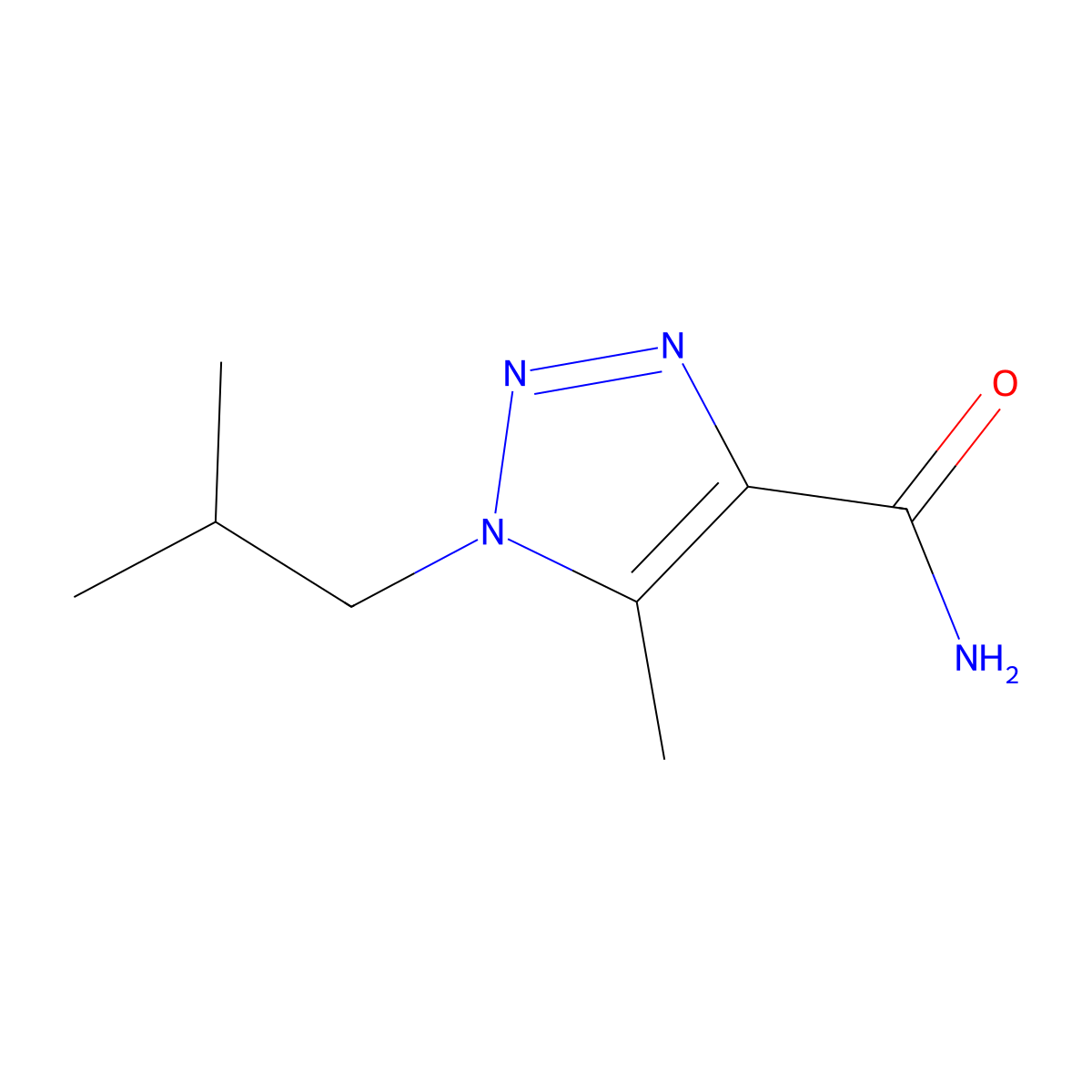 5-Methyl-1-(2-methylpropyl)-1H-1,2,3-triazole-4-carboxamide molecular structure, CAS 1267397-55-6