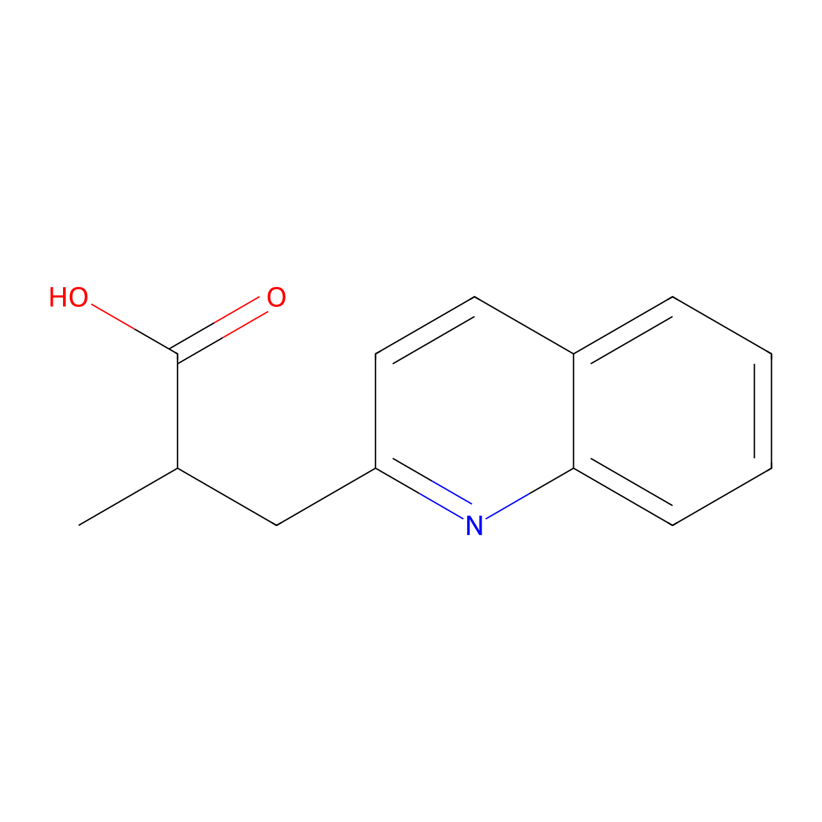 2-Methyl-3-(quinolin-2-yl)propanoic acid molecular structure, CAS 1267397-78-3