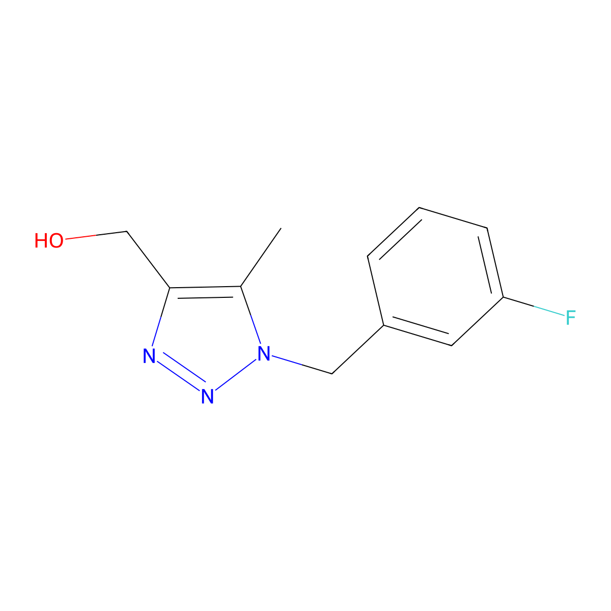 {1-[(3-fluorophenyl)methyl]-5-methyl-1H-1,2,3-triazol-4-yl}methanol molecular structure, CAS 1267398-90-2