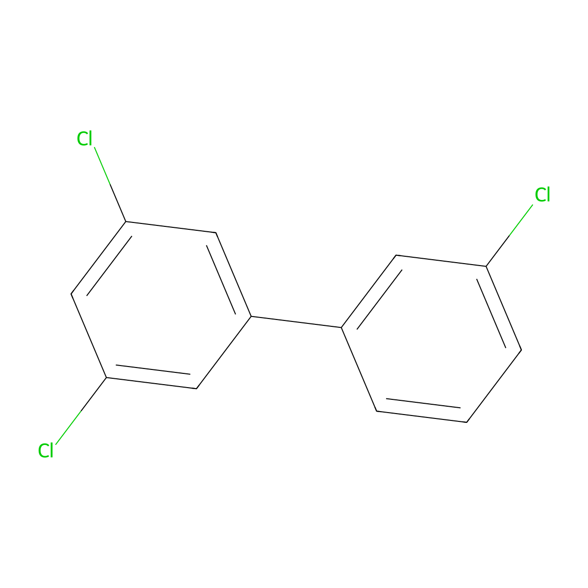 3,3',5-Trichlorobiphenyl molecular structure, CAS 12674-11-2