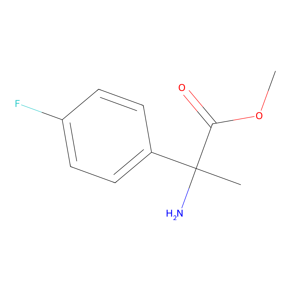 Methyl 2-amino-2-(4-fluorophenyl)propanoate molecular structure, CAS 126740-51-0