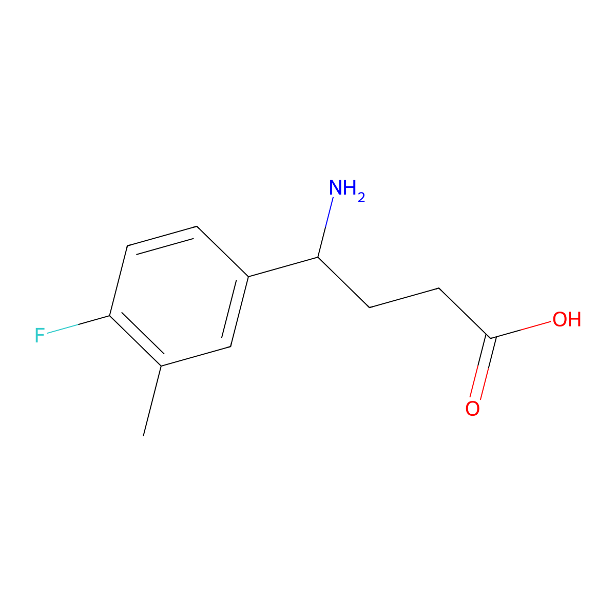 4-Amino-4-(4-fluoro-3-methylphenyl)butanoic acid molecular structure, CAS 1267402-49-2