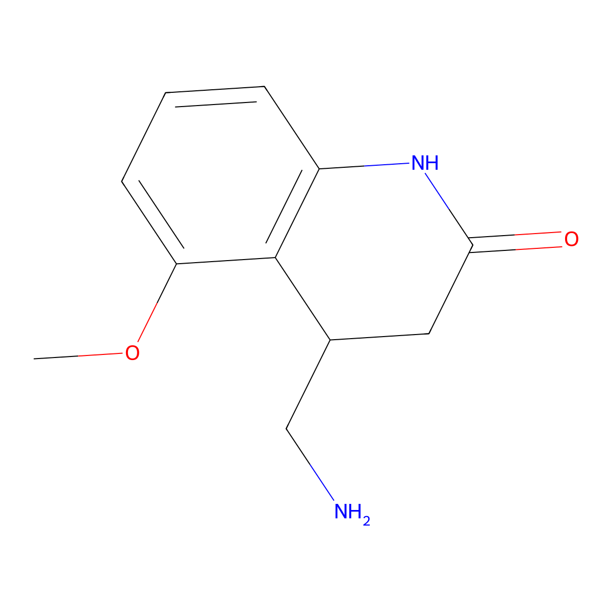 4-(Aminomethyl)-5-methoxy-1,2,3,4-tetrahydroquinolin-2-one molecular structure, CAS 1267404-35-2