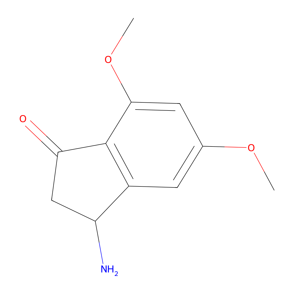 3-amino-5,7-dimethoxy-2,3-dihydro-1H-inden-1-one molecular structure, CAS 1267404-39-6