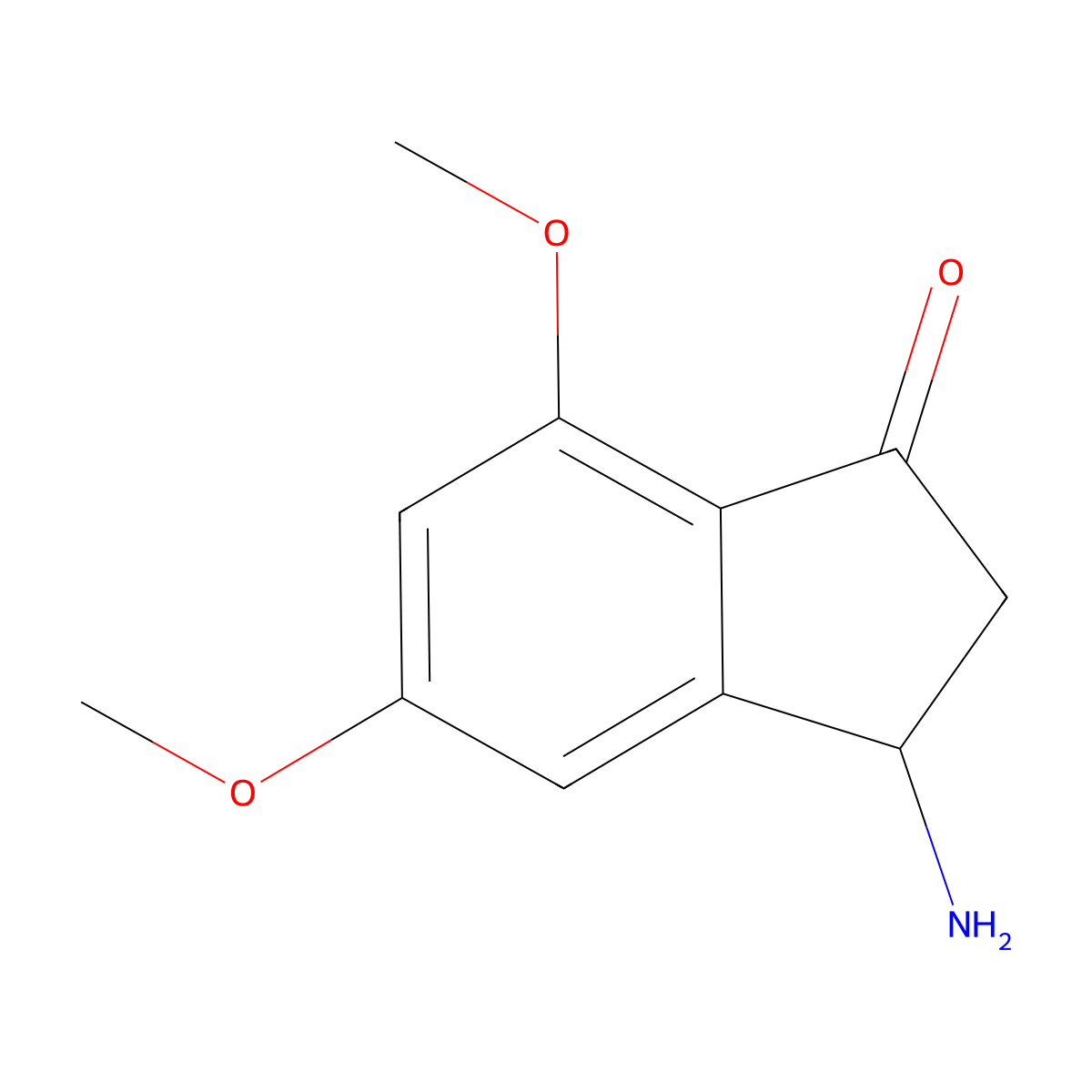 3-amino-5,7-dimethoxy-2,3-dihydro-1H-inden-1-one molecular structure, CAS 1267404-39-6